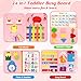 Petenjoy Busy Book for Toddlers 1-3 - Busy Board Montessori Toys for 1 Year Old Gifts Girl Toys Educational Learning Quiet Activity Books Toddler Valentines Day Gifts Easter One Year Travel Toy