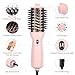 Aima Beauty Worldwide Travel Hair Dryer Brush 110V-240V Dual Voltage Blow Dryer Brush Hot Air Brush with Oval Barrel 360° Hot Airflow, Negative Ionic Frizz-Free Drying/Straightening/Voluming, Pink