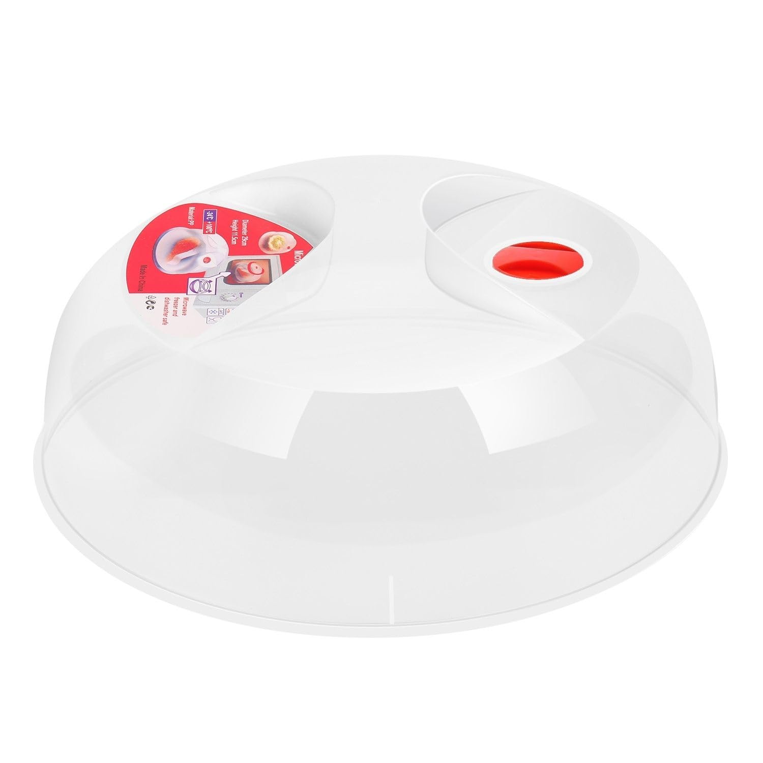 Flexzion Mikrowellenabdeckung transparente Mikrowellenabdeckhaube mit einstellbarem Dampfentlüftungsloch, BPA-freier, transparenter Anti-Spritz Schutz Kunststoffdeckel, 25 cm