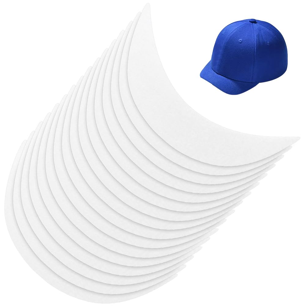 BENECREAT 16Pcs White Brim Hat Brim Stiffeners, Cap Visor Insert