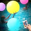 MIAOKE Pool Toys 16 Inch 5 Pack 16 Lighting and 4 Modes LED Beach Ball with Remote ControlSuitable for Pool Games Night Summer Pool PartyOutdoor Teen Adult Family Games