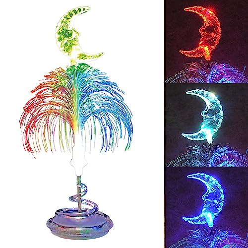 Lámpara de Mesa Luna de Fibra Óptica Color Cambiante 12 Pulgadas miniatura 1