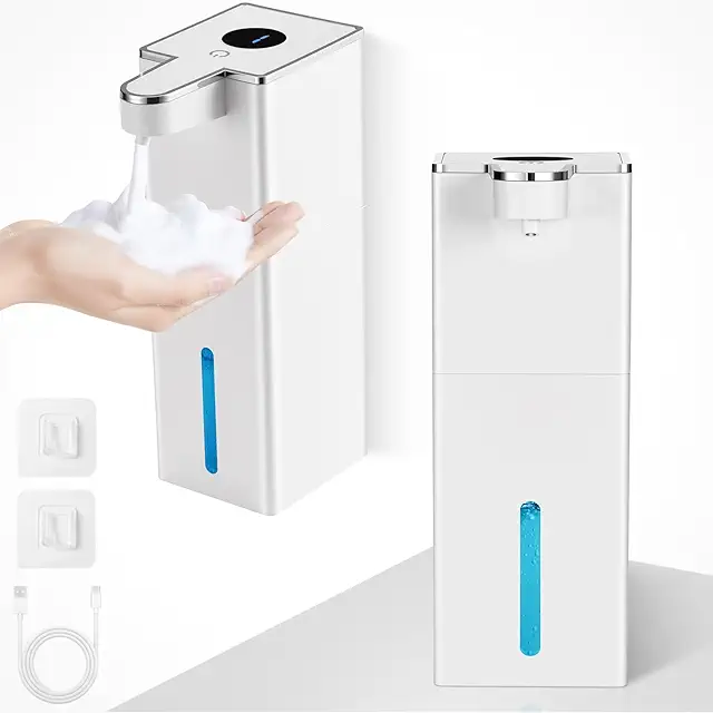 2-Pack Automatic Foaming Soap Dispenser, Touchless Wall Mount with USB Charging