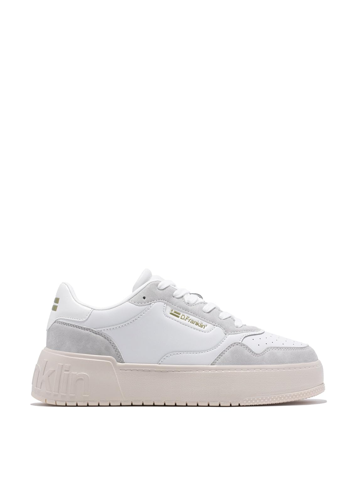 D.Franklin Zapatillas Deportivas Casual Court Basic Blanco/Gris - Zapatillas de Vestir para Unisex - Moda Casual Unisex (Talla 43)