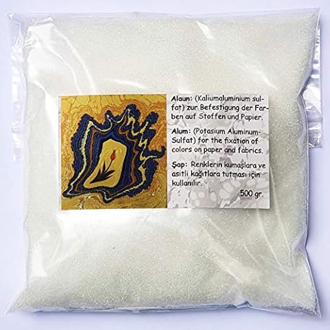 ahsenebru Alaun | Kalialaun | Kaliumaluminiumsulfat 500 g | Şap | Kumaşa Ebru yapımı | Kumaşa Ebruyu sabitleme | Kumaş boyama Cover