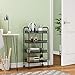 JEROAL Rolling Trolley, 4 Tier Metal Mesh Rolling Cart, Mesh Storage Pantry Cart with Lockable Wheels