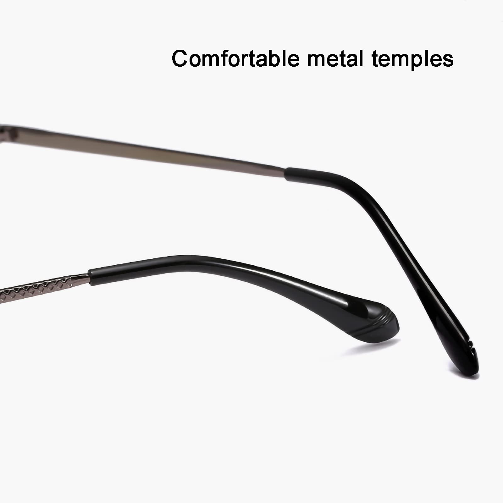 Metall Halbrahmen Lesebrille Progressive multifokale fotochromische Sonnenbrillen Leichte UV-Brille für Leser UV400 Herr,Grau,+2,50