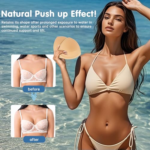 Image of BeaGirl Waterproof Swimsuit Bra Pad Inserts 4 Pairs,Push up Sewn Padded Bathing Suit Insert for Swimsuits Sport Bikini