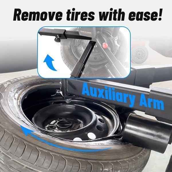 KATOOL Tire Changer auxiliary arm assisting in tire removal