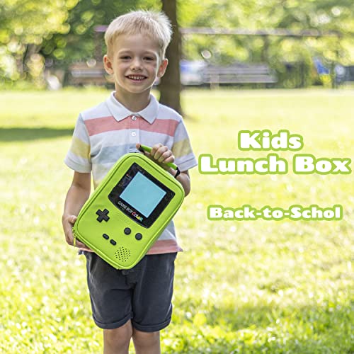 Ontesy Game Console Lunch Box Leather Reusable Lunch Bag Waterproof Thermal Insulated Mini Cooler For Boys Girls Kids Toddlers Teens For Picnic School Daycare (Green) #TOP4