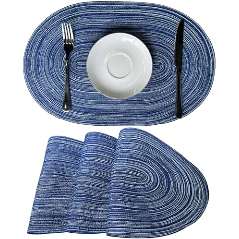 WAZAIGUR Oval Cotton and Vinyl Placemats Cover