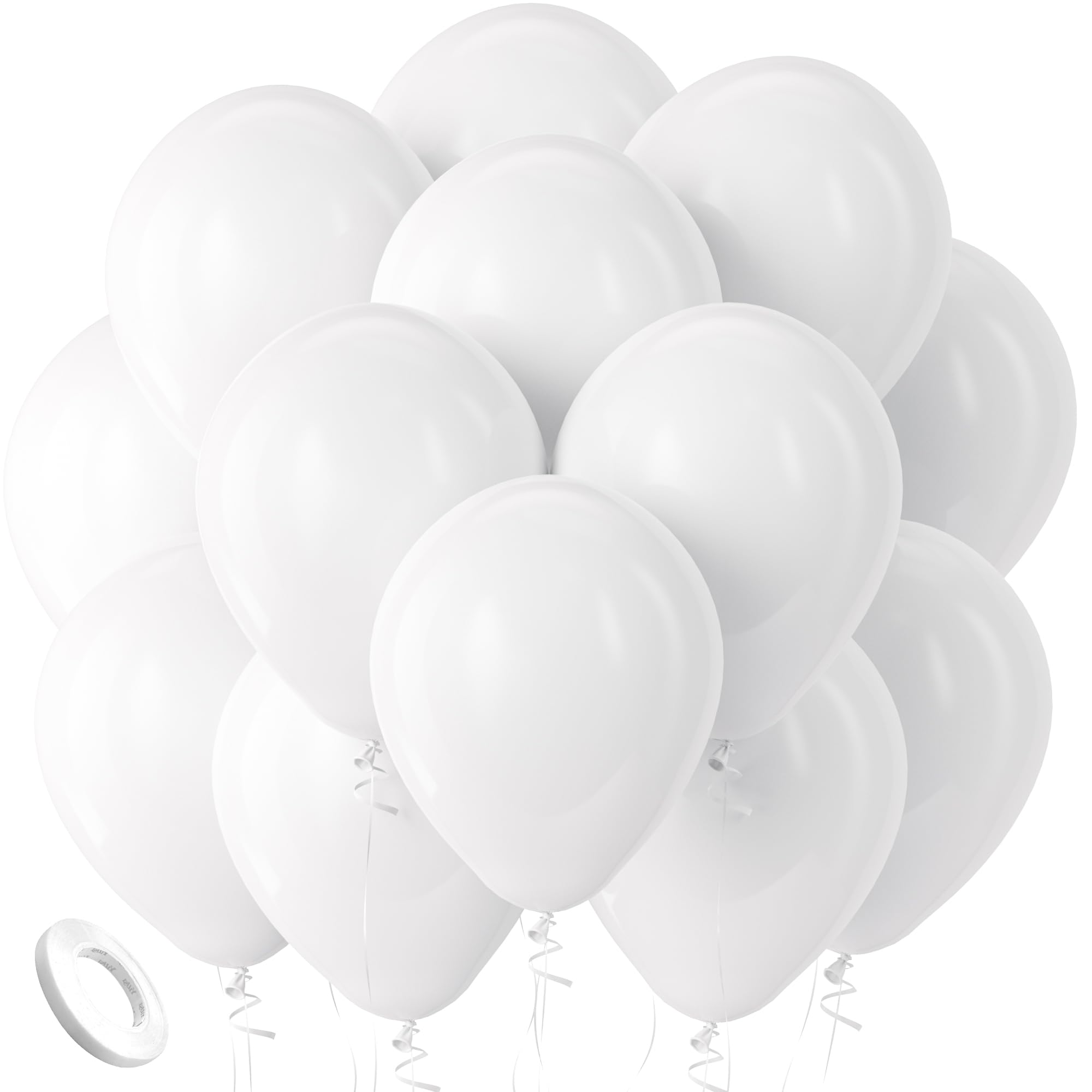 100 Globos Blancos de Látex Globos Cumpleaños - Kelfara 12 Pulgadas Globos de Helio Blanco Balloons Fiesta para Decoración Fiesta Boda Halloween Bautismo Carnaval Nochevieja Aniversario Baby Shower