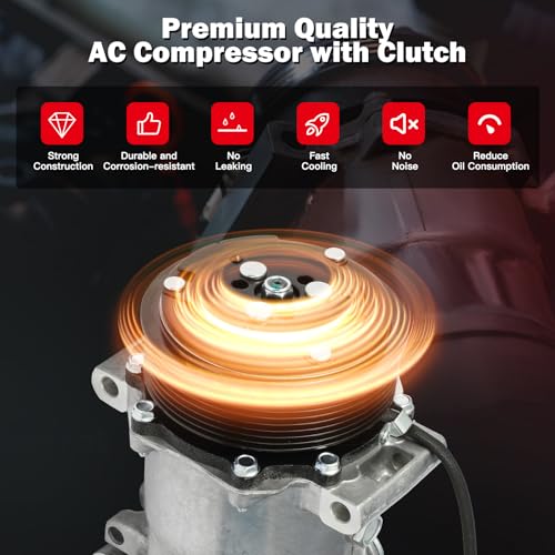 Image of CCIYU AC Compressor w /Clutch for Chevrolet T7500 7.8L 1999-2002,2004-2009