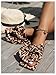 GORGLITTER Women's Bow Cute Sandals Trendy 2025 Graphic Print Dressy Open Square Toe Summer Slide Flat Sandals Brown Leopard 7.5