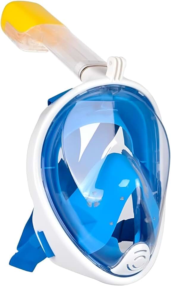 Máscara de Mergulho com Snorkel Central Full Face – Visão Panorâmica Antiembaçante para Natação e Piscina