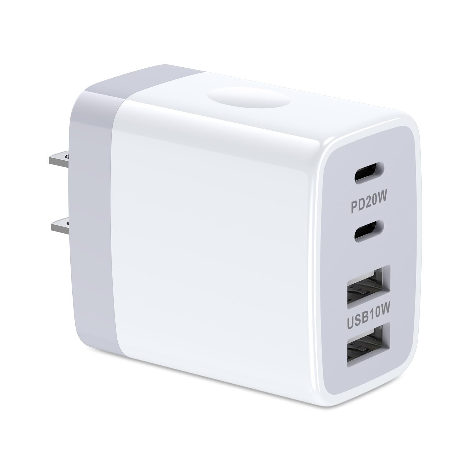 Hootek USB充電器 4ポート 合計30W USB コンセント 急速充電器 PD20W USB-C*2と10W USB-A*2/PSE認証/薄型 ACアダプター Type-C コンセント タイプC アダプタ アイフォン アンドロイド スマホ 充電器 iPhone 17、Galaxy S26、iPad 2025、Pixel 10Pro Fold、Androidその他各種対応(ホワイト)