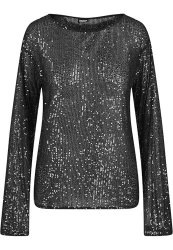 T-shirt manches longues sequins femme haut de gamme Urban Classics blanc cassé