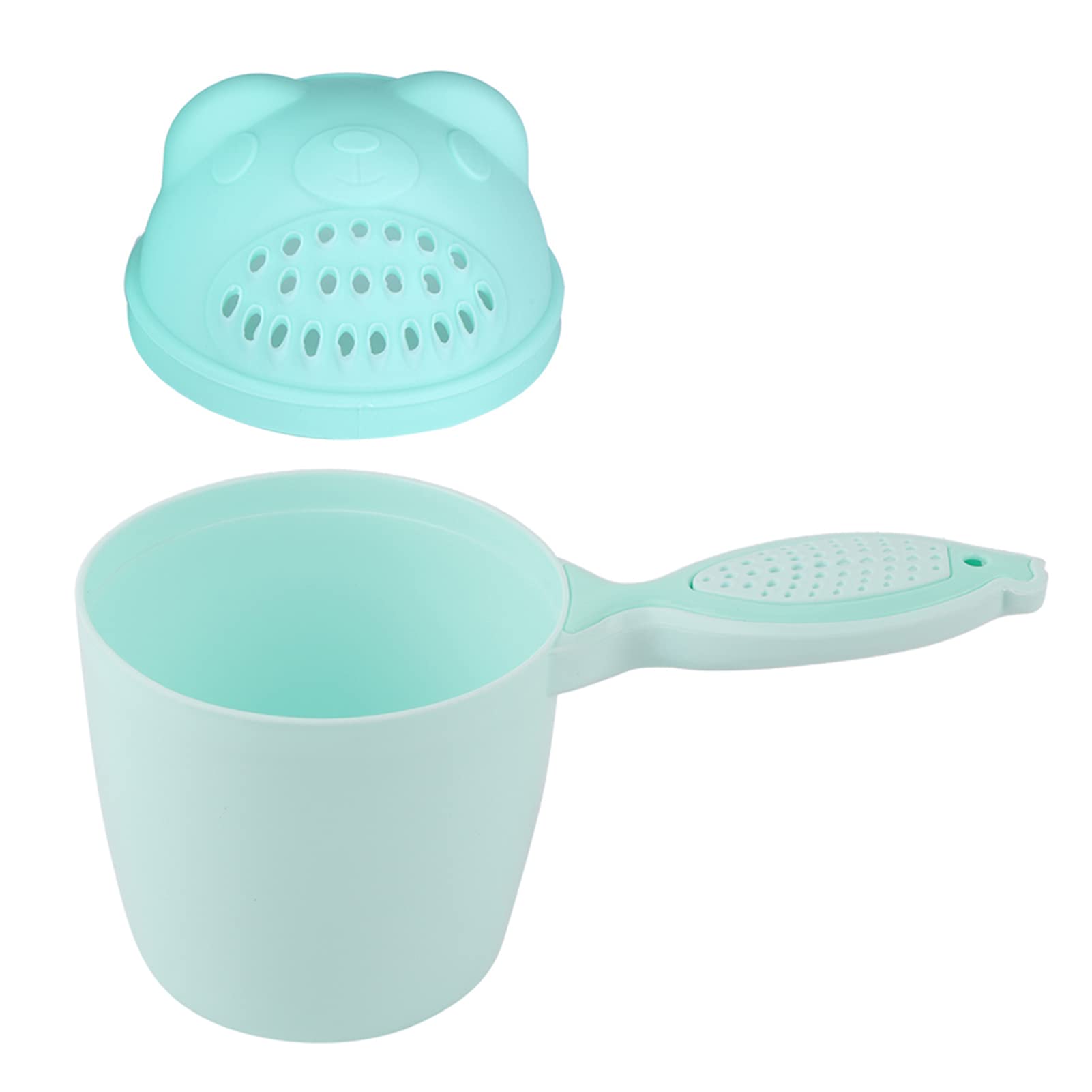 Baby Bath Cup, Baby Shampoo Cup Detachable Waterfall Baby Rinse Cup Bath Cup Toddler Bath Cups Multifunction Cute Washing Baby Hair Rinse Cup (Green)