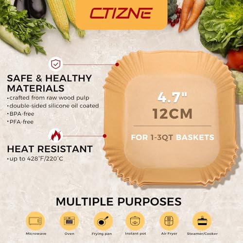 Air Fryer Liners Disposable – 100Pcs 4.7In Square…