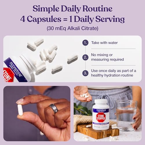 Image of Stone Stopper Capsules, Kidney Stone Prevention, Calcium Oxalate Protector, Alkali Citrate Support Supplement, Developed by Urologists to Support Kidney Health, 60 Day Supply (240 Count)