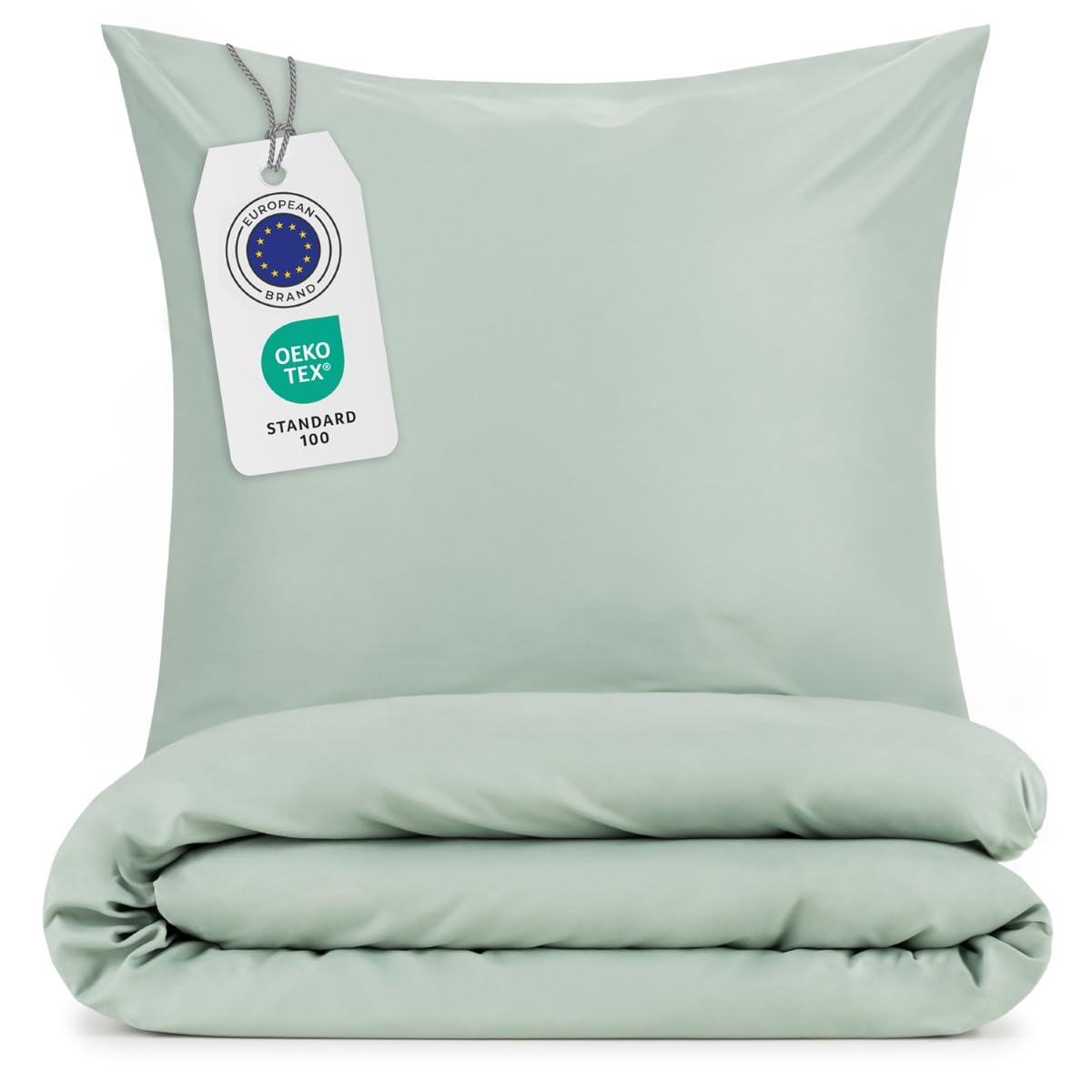 Blumtal Copripiumino Una Piazza e Mezza 200x220 e Federe 50x80 - Set di Lenzuola in microfibra extra morbida certificata Oeko-Tex, Set Copripiumino con 2 Federe - 3 pezzi - Verde Chiaro