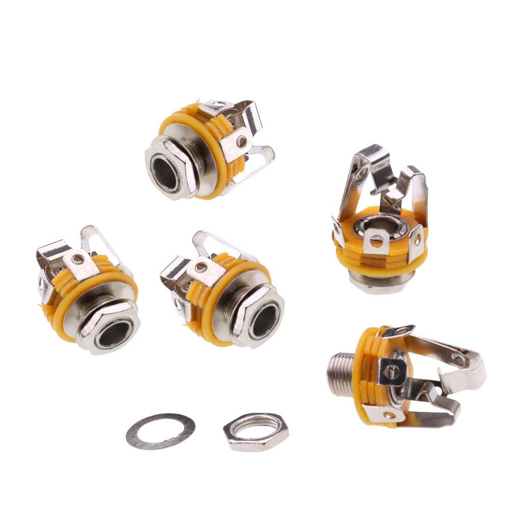 MERISHOPP® 5x 1/4" 6.35mm Stereo Input Output Jack Plug Socket for Electric Guitar Bass|Acoustic-Electric Guitar|Electric Guitar|Guitar Accessories-image-22