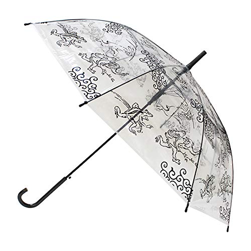 北斎グラフィック ビニール傘 大きい 傘 ビニール 100cm［和柄透明傘］鳥獣戯画のサムネイル