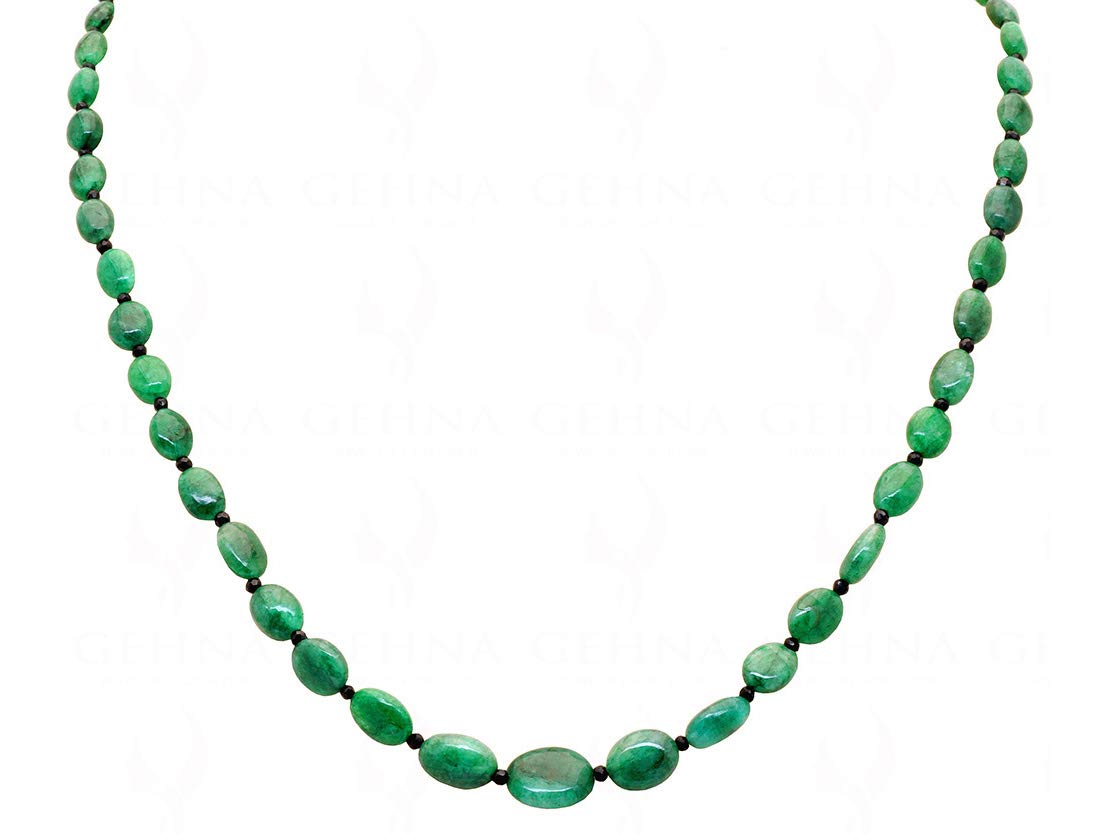 gehna Emerald & Black Spinel Gemstone Bead Strand-picture-36