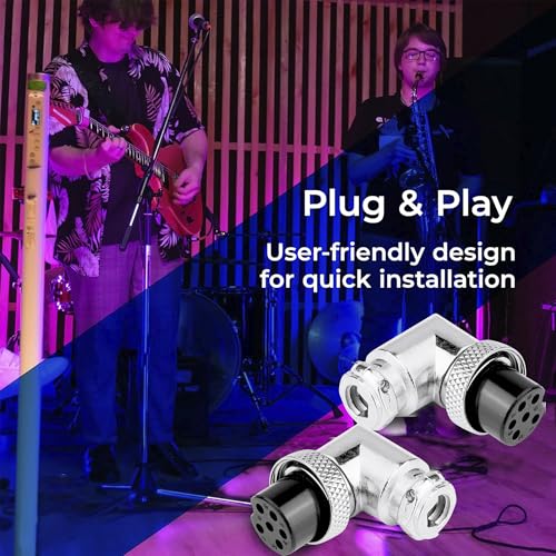 Image of MX 3 Pin XLR Microphone pin Pure Copper Nickel Plated for High Conductivity microphone (6-pin Male Connector Right-Angle, Pack of 2, Male Connector)