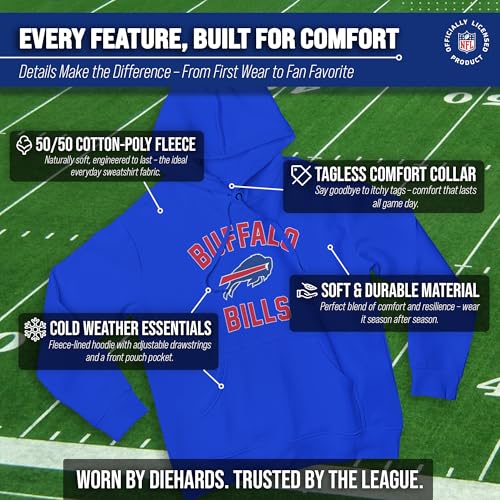 Image of Team Fan Apparel NFL Gameday Hoodie Pullover Sweatshirt for Men and Women | Officially licensed NFL Gameday fleece pullover - kangaroo pocket, ribbed cuffs, drawstring hood, unisex fit