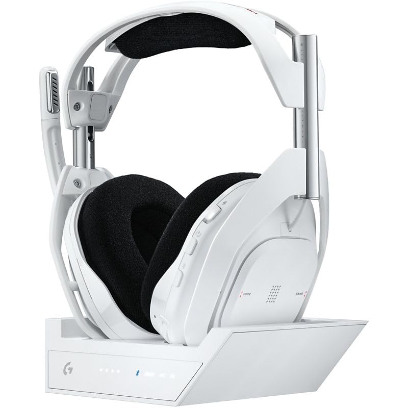 Logitech G Astro A50 X Cuffia con microfono gaming wireless LIGHTSPEED + base di ricarica, PRO-G GRAPHENE, PLAYSYNC su Xbox Series X|S, PS5, PC/Mac, Bluetooth, Passthru HDMI 2.1, Blanco