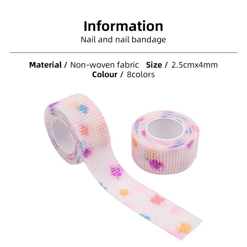 VIVITO Self-Adhesive Finger Bandage Tape | Cute Multi-Design, Non-Woven & Breathable Wrap | Finger Guard for Writing, Nail Art, Sports, Pet First Aid | Stretchable, Latex-Free | MultiColor | (Pack of 2) 2
