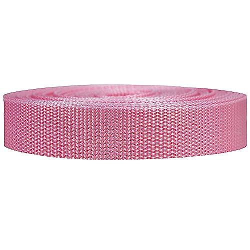 Strapworks Heavyweight Polypropylene Webbing - Heavy Duty Poly Strapping for Outdoor DIY Gear Repair 1.5 Inch x 25 Yards, Pink