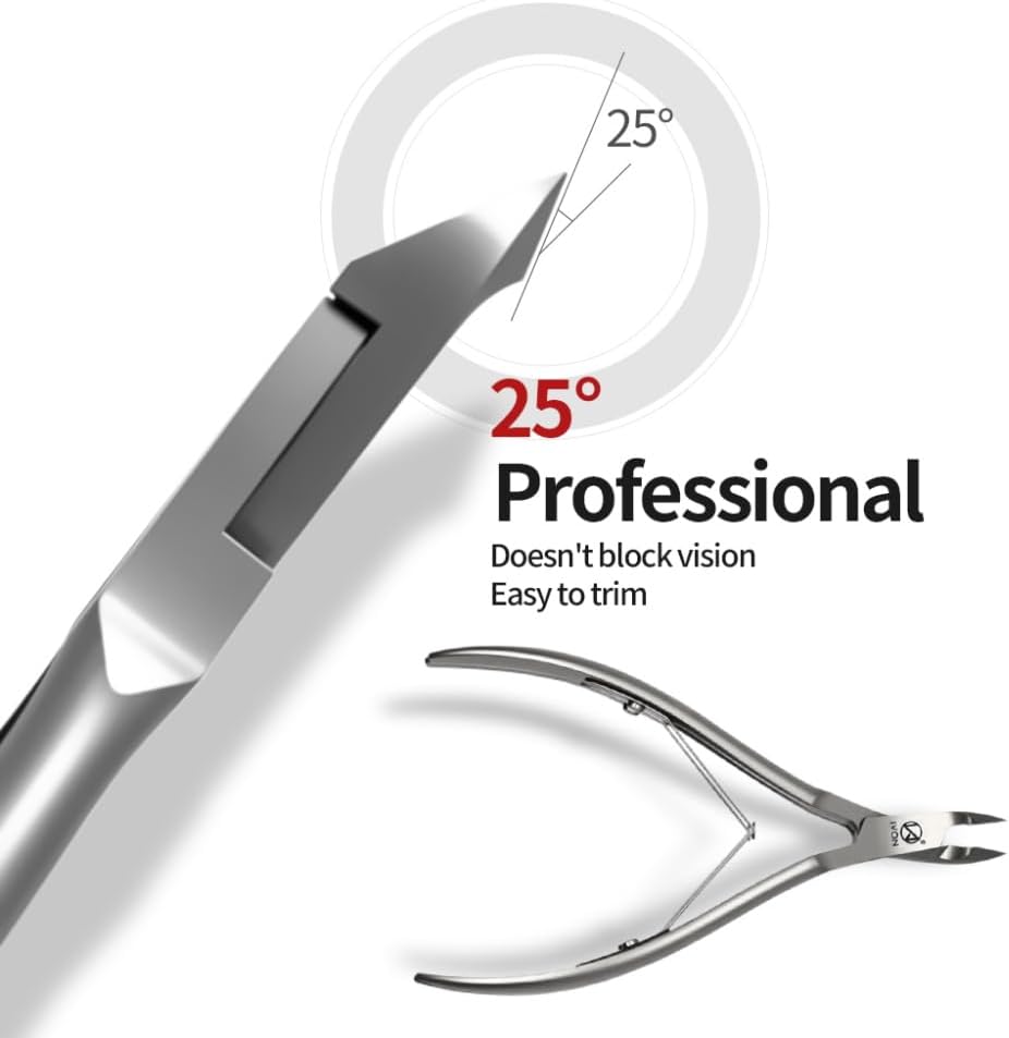 IVON Salon-Quality Cuticle Trimmer, Premium Stainless Steel Cuticle Cutter for Tiny Areas, Professional Manicure Nail Care Tool
