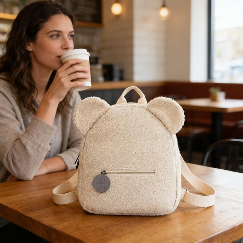 Bear Backpack with 3D Ears & Adjustable Strap