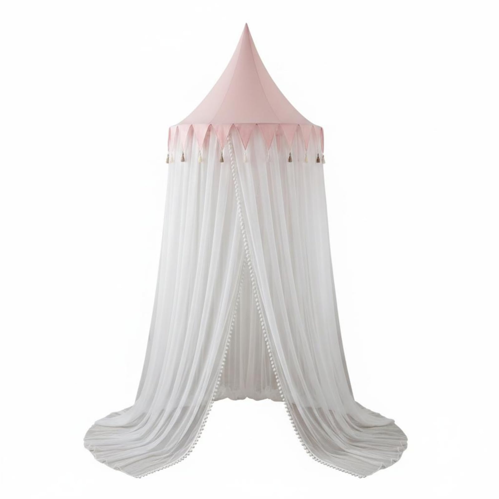Round Canopy Bug Net Light Blocking Ceiling Bed Canopy Romantic Princess Bed Curtain for Girls, Kids, Bedroom, Light Pink, Universal | Home & Garden | Kids & Teens at Home | Bedding-image-26