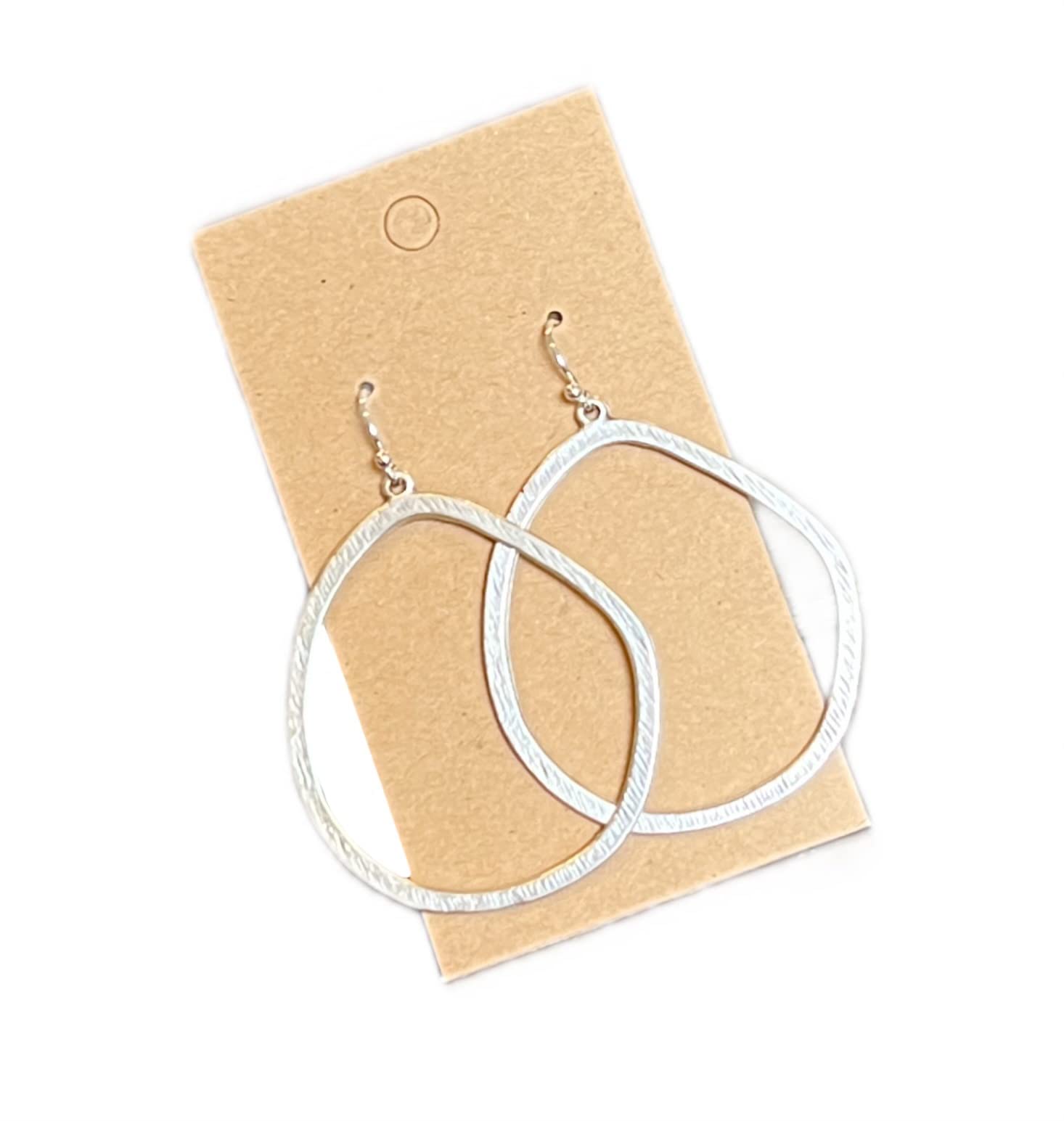 Lightweight Teardrop Dangle Hoops on Sterling Silver Earrings