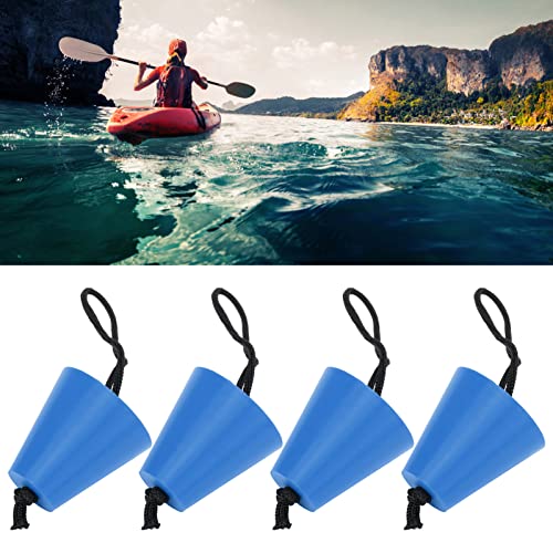 Bujão de dreno com cordão, kit de bujão de embornal universal para canoas para caiaques(azul)