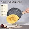 JEETEE 8 Inch Nonstick Frying Pan, Stone Coating Cookware, Nonstick Omelette Pan with Heat-Resistant Handle, Compatible with All Stoves (Grey) #2