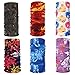NONE 6 Pcs Équitation Guêtre Cou Multifonctionnel Imprimé Couverture de Visage Écharpe Poussière Résistant Au Soleil Élastique Foulard Chapeaux pour Femmes Hommes (Style 2)