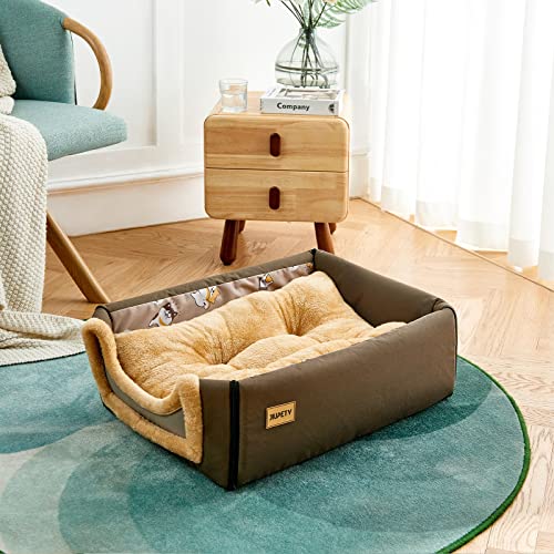 Jiupety Dog House Cozy, 2 in 1 Small Dog House, L Size for Small Medium Dog, Comfy Cave Portable House for Dogs, Brown Jiupety Dog House Cozy, 2 in 1 Small Dog House, L Size for Small Medium Dog, Comfy Cave Portable House for Dogs, Brown