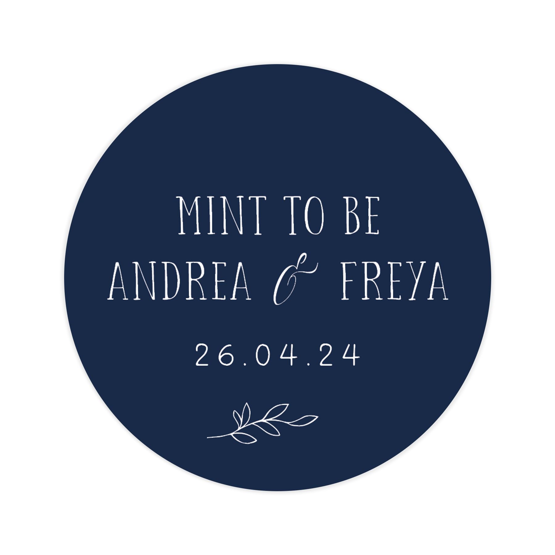 Personalised mint to be wedding stickers | wedding labels | favor sticker | wedding favors thank you stickers | 35 round stickers - per sheet (Navy)