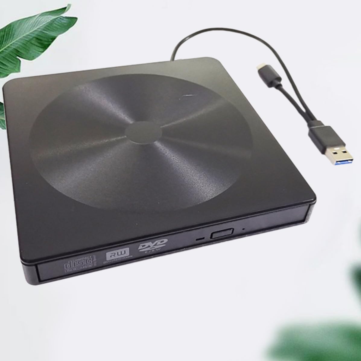 Unità Ottica Esterna Typec Dvd per Laptop e Desktop 4mb | Interfaccia USB 3.0+typec, Abs Nero, Design Classico, Basso Rumore e Struttura Leggera