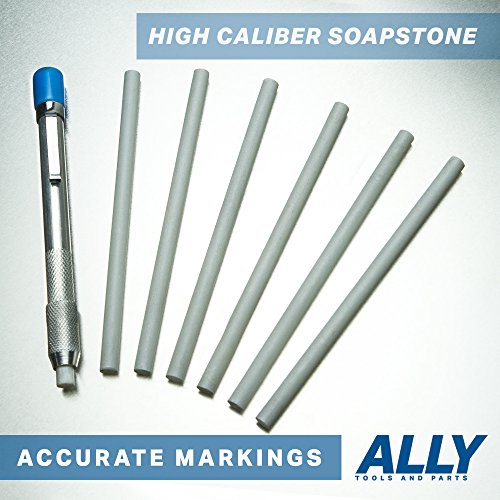ALLY Tools Round Soapstone Holder with 7 Round Professional Quality Soapstone Pens for Welding and Welders Perfect for Making Removable Markings on Steel, Aluminum, and Cast Iron - Thumbnail 2