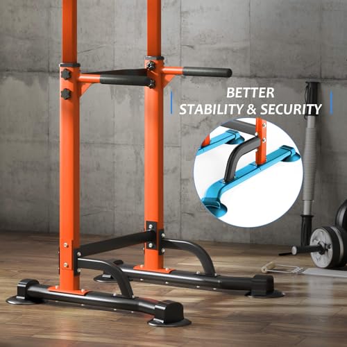 Image of SogesPower Power Tower Dip Station Pull Up Bar for Home Gym Adjustable Height Strength Training Workout Equipment,Pull Up Bar Station