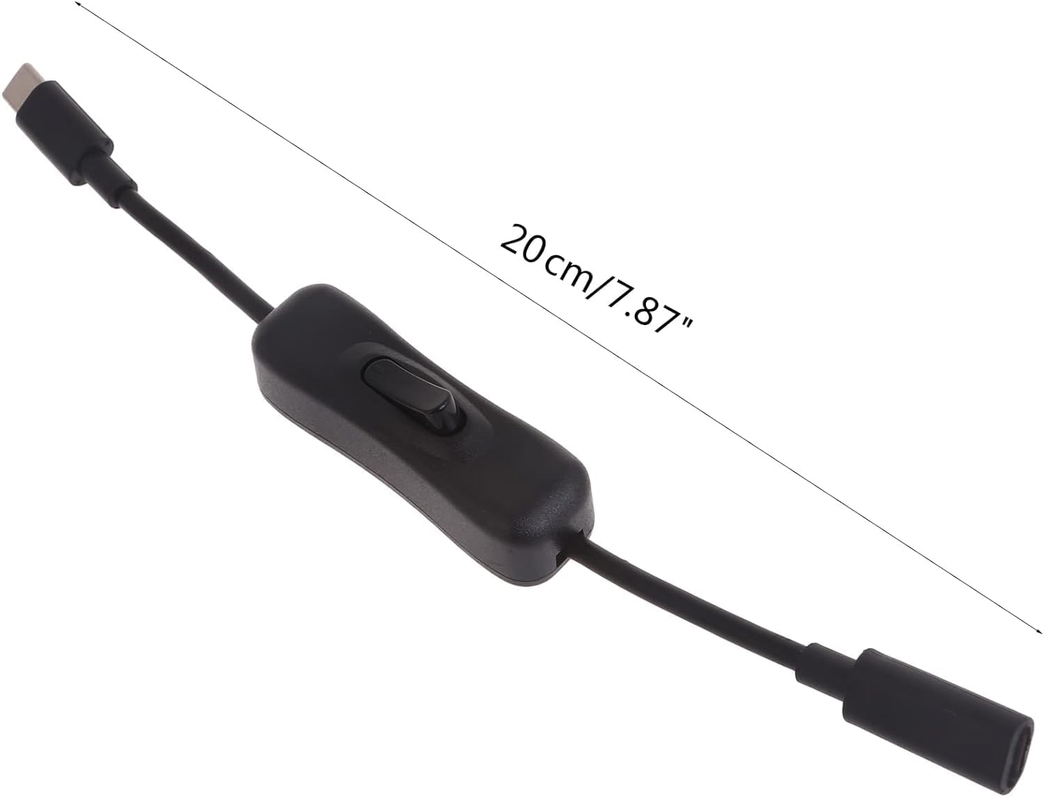 Cavo di prolunga USB-C con interruttore on/off in linea, controllo di alimentazione da 1,8 m, per monitor, stampanti e giochi, connettori placcati in oro e supporto video 4K (nero)