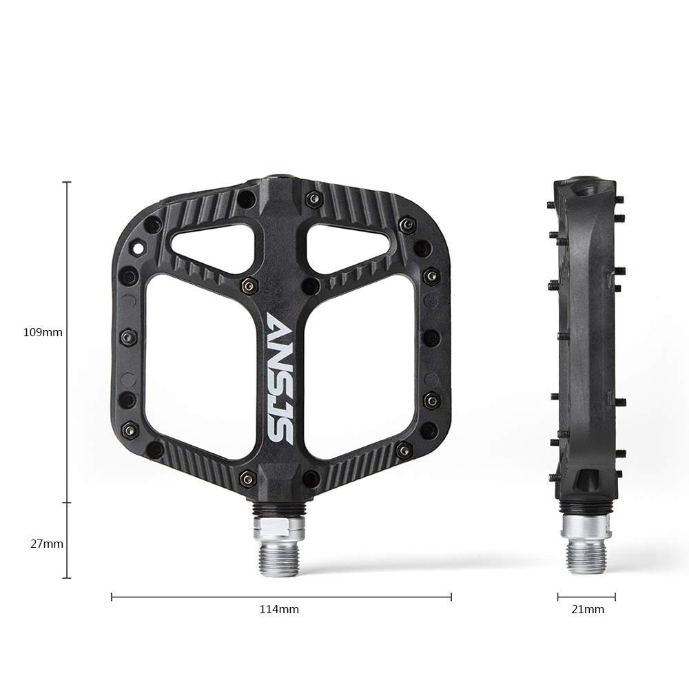 Pedales Bicicleta Ligeros MTB Pedales De Bicicletas Montaña Peso Ligero Fibra Nylon Plataforma BMX For 9/16"