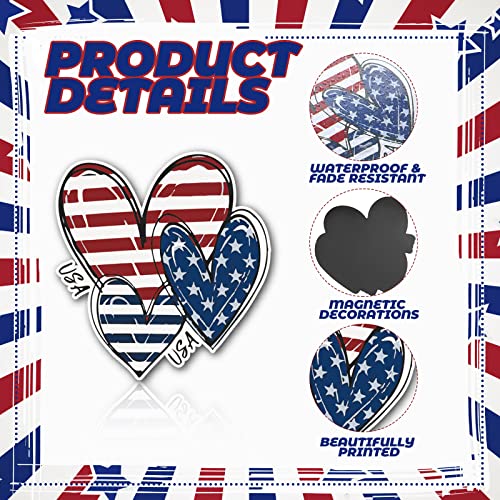 Kanayu 23 Pcs Patriotic Garage Door Decoration 4Th July Refrigerator Car Magnets Sticker Magnetic Memorial Day Decorations Usa Flag Holiday Magnets Decorative American Flag Magnets For Trucks Fridges #TOP2
