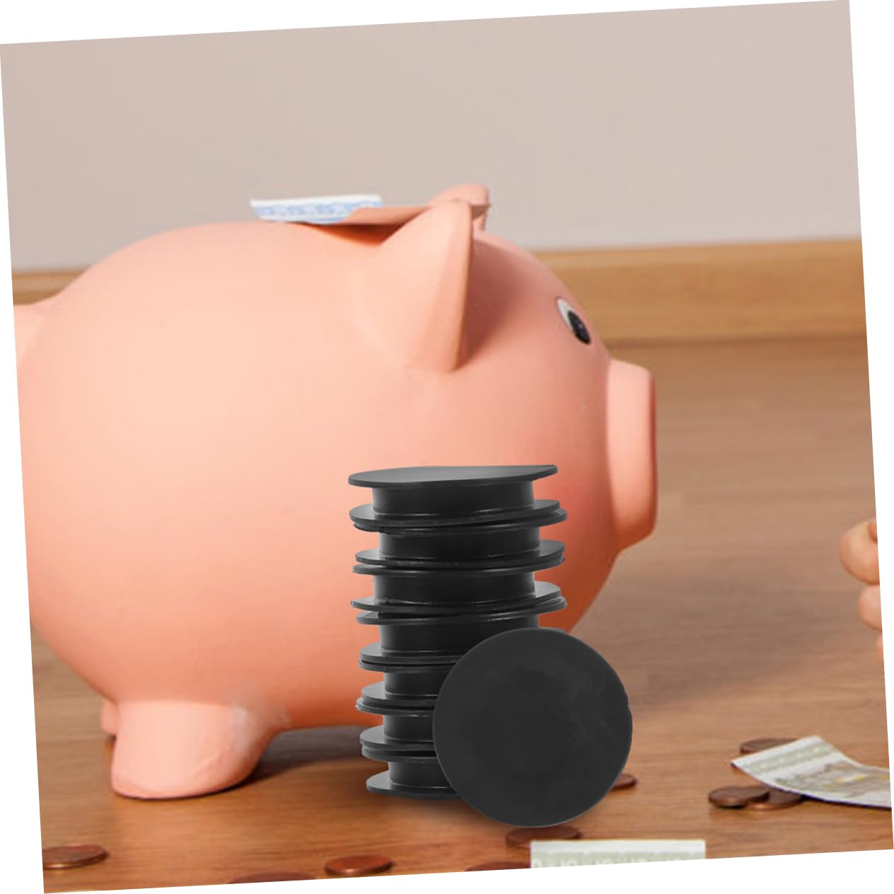 HEMOTON 4sets Piggy Bank Bottom Stoppers Sturdy Lightweight Reusable Rubber Material Smooth Touch Long Time Usage Money Counter Piggy Bank 10pcs*4