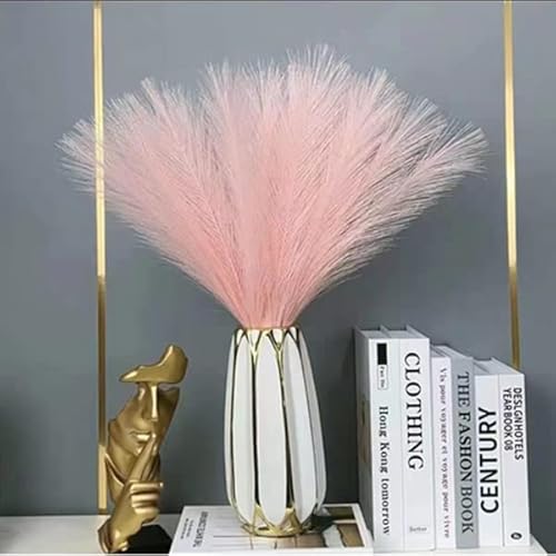 10 Bunches 31.5" Artificial Pampas Grass Fake Pompous Grass - Faux Pampas Grass For Home Holiday Farmhouse Table Centerpiece And Home Decoration (Orange) #TOP4